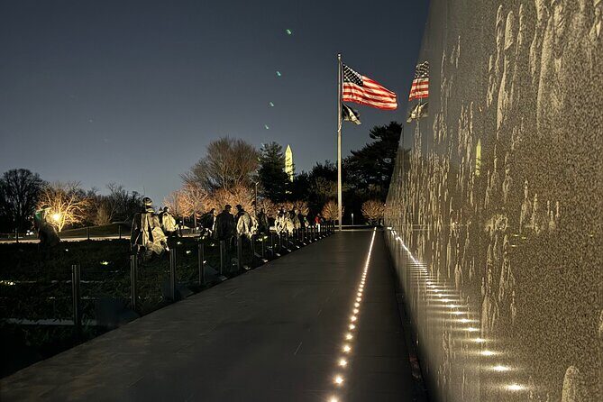 Private Monuments At Night Tour - Stop 6: Korean War Veterans Memorial for remembrance in a set time window
